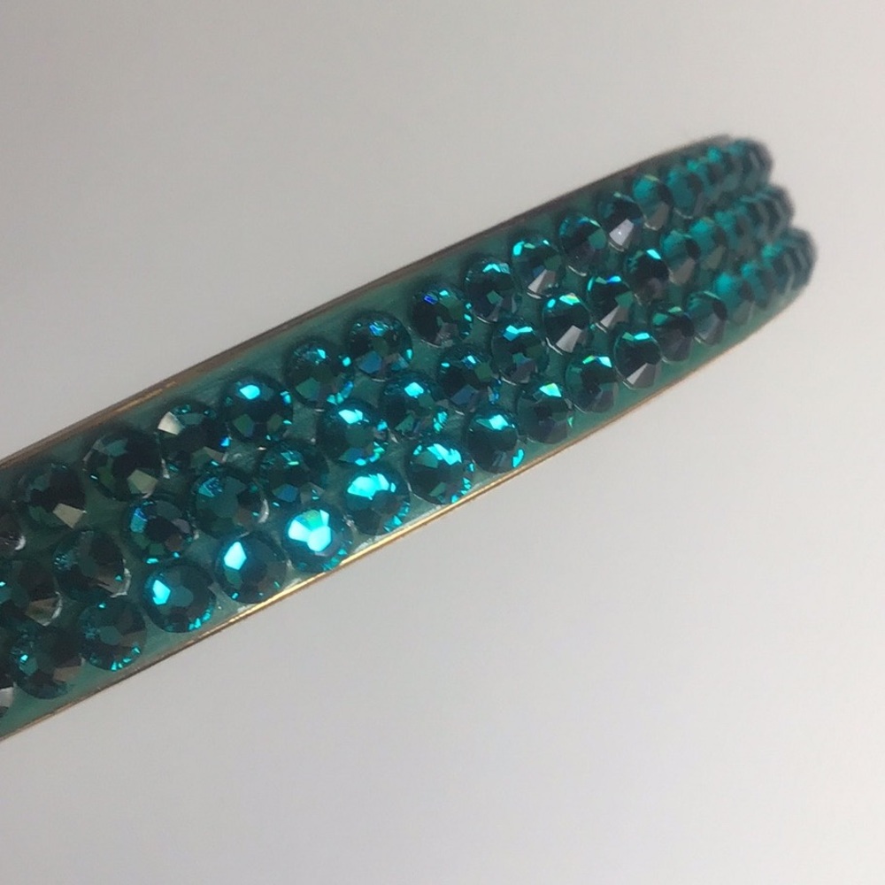 Kate Spade Gold and teal turquoise jewel rhinestone Crystal bangle Bracelet - Picture 10 of 16